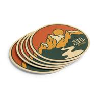 Pegatinas Retro de Aventura en la Montaña, Calcomanías de Vinilo Resistentes a la Intemperie, Personalizadas y Troqueladas, para Equipo de Campamento y Senderismo al Aire Libre