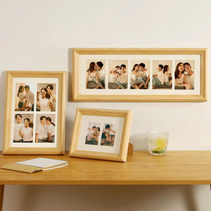 Marco de Fotos de Madera Sólida de Cuatro Compartimentos, Multi-conectado, para Decoración del Hogar, Suministro de Fábrica, DIY - Product Image 1