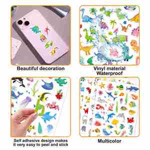 Boys Girls Reward Children Laptop Cups Window Phone Diy Cute Animal Unicorn Dinosaur Jelly Stickers Waterproof - Product Image 1