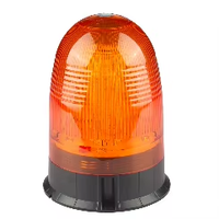 12-24V Kompakte LED-Rundumleuchte 30W Flaches Rotierendes Blinklicht Notfall-Warnleuchte mit Magnetfuß für Auto und LKW