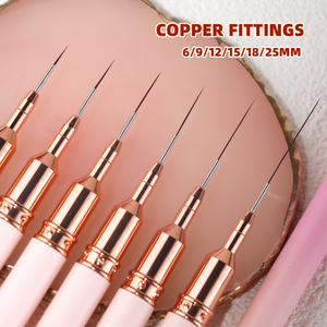 Pinceau de peinture rond en métal pour l'art, le bricolage, le dessin de lignes, de rayures, de fleurs, le gel UV, outils de peinture - Product Image 5