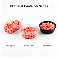 Groothandel Transparante 1mm Dikke PET Plastic Fruitverpakking Serie Wegwerp Rechthoekige Voedselbox voor Vers Product Presentatie