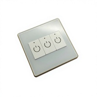 Interrupteur mural intelligent WIFI EU en verre trempé avec cadre en métal doré, 1/2/3 boutons, 10A, commande à distance par application, compatible Google Alexa