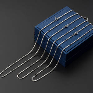 PB063 clásico 2mm plata oro Color perla cadena nueva moda collar de acero inoxidable para fiestas forma geométrica - Product Image 3