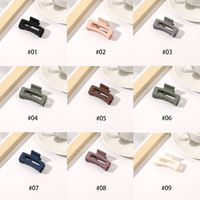 Barrettes à cheveux en plastique mat coréen personnalisées ODM, barrettes à cheveux tendance et douces pour filles, barrettes à cheveux carrées givrées de 4,5 cm, couleur Morandi