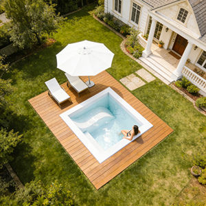 Piscina de Fibra de Vidrio Villa Garden Square con Asiento Integrado para SPA al Aire Libre, Uso Infantil, Marco Ecológico y Duradero de 10 mm de Grosor - Product Image 3