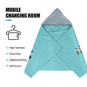 Logo personnalisé Robe de toilette à langer avec poche Serviette de plage <span class=keywords><strong>Poncho</strong></span> à capuche <span class=keywords><strong>en</strong></span> microfibre éponge Suede Swim Surf <span class=keywords><strong>Poncho</strong></span> pour femmes - Product Image 4