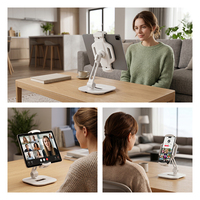 Support universel pour tablette PC en métal, réglable, rotation à 360 degrés, support de téléphone compatible avec iPad pour une utilisation sur le bureau