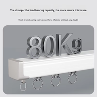 Rail de rideau pour plafond et montage mural Rails de rideau en aluminium avec accessoires pour la maison chambre à coucher fenêtre haute se déplacer en douceur