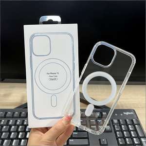 Vente en gros de coques de téléphone portable magnétiques en TPU + acrylique, protection 360 degrés, couleur unie, pour <span class=keywords><strong>XS</strong></span> Max 11 12 13 14 15 16 17 Pro Max - Product Image 2