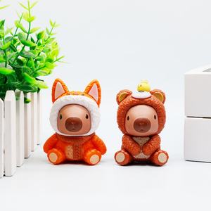 6 pièces/ensemble Figurine Capybara Cos Animal Canard Grenouille PVC Anime Figure pour boîte à œufs Catcher Gashapon Machine de jeu Jouets de récompense - Product Image 4