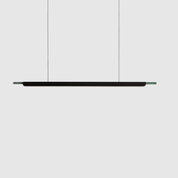 Lustre LED linéaire moderne en acier inoxydable et marbre, luminaire élégant pour îlot de cuisine, idéal pour salon et cuisine