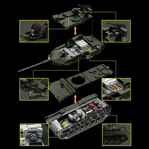 Tanque de Batalla Principal Alemán Leopard 2A8, Modelo de Bloques de Construcción, Rompecabezas 96012, Juguete de Plástico para Edades de 8 a 13 Años, Unisex, 20 Piezas - Product Image 4
