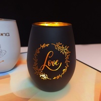 Verre en cristal soufflé à la main, sans couvercle, en forme d'œuf, à bord doré, motif dessin animé, cadeau pour la maison, directement de l'usine