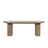 Table à manger extensible en bois de chêne naturel avec pieds, bords arrondis, design moderne, durable