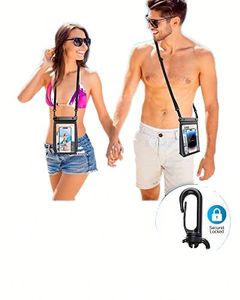 ซองกันน้ำสำหรับโทรศัพท์มือถือขนาดใหญ่  แบบใส พร้อมสายคล้องคอ  กระเป๋าโทรศัพท์ PVC แบบกันน้ำ  กระเป๋าแห้ง - Product Image 4