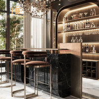 Table à manger de luxe sur mesure Bocadolobo, table de salle à manger de haute qualité pour villa, avec 16 chaises, plateau en marbre noir naturel
