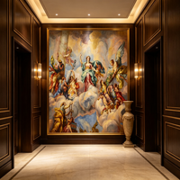 Papier peint mural auto-adhésif personnalisé, peinture classique baroque pour salon de villa et hall d'hôtel, club, foyer