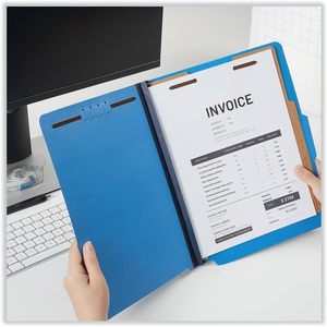 แฟ้มเอกสาร UNV10301 สีน้ำเงินโคบอลต์ แบบกดล็อค แบ่ง 2 ช่อง ขนาด Letter วัสดุโลหะ สีสันสดใส บรรจุ 10 แฟ้ม/กล่อง - Product Image 5