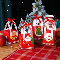 Boîtes à bonbons en gros, boîtes à bonbons de Noël imprimées créatives, boîtes à bonbons de Noël en forme de Père Noël rouge et d'élk, boîtes à bonbons de Noël pour la veille de Noël, boîtes à bonbons cadeaux
