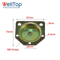 WELLTOP Promotion : Plaque de fixation pour pieds de meubles, support métallique pour pieds de canapé et pieds de table en bois