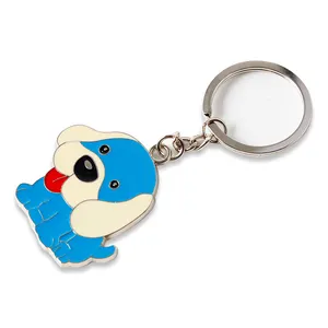 Porte-clés en émail avec Logo personnalisé pour chien de dessin animé, porte-clés en alliage de Zinc pour Souvenir