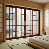 Portes coulissantes en verre et aluminium de style japonais moderne pour grillades