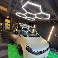 Panel LED Heksagonal Pintar 5-Grid Stage RGB, Lampu Plafon Heksagonal, Lampu Garasi Heksagonal, Lampu LED Heksagonal Tanpa Bingkai