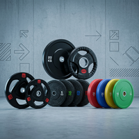 Plaques de poids en caoutchouc solide Dinuo, disques de poids en fonte recouverts de caoutchouc pour la musculation à domicile et en salle de sport commerciale