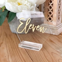 Arche transparente signe acrylique numéros de Table de mariage affichage acrylique personnalisé blanc arqué dessus rond acrylique porte-numéros de Table