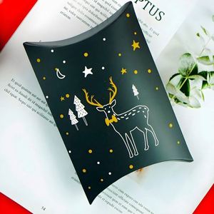 Factory Price Custom Logo Paper Black <b>Large</b> Pillow <b>Box</b> with Die Cut Handle - Product Image 2