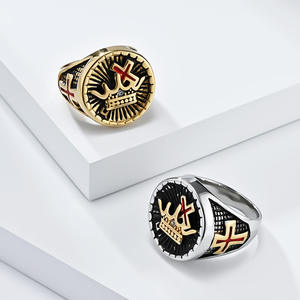 Cross Border Retro Punk Style Papal Cross <b>Titanium</b> Steel <b>Ring</b> For <b>Men</b> Hip Hop Trendy Personal Accessories - Product Image 2