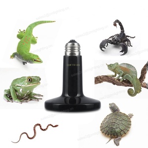 75Mm 100W Infrarood Keramische Warmtelamp, Zwart Reptielemitter Lamp Lamp Voor Huisdierhok Verwarmer Kip Hagedis Turtle Broeder <span class=keywords><strong>Aquarium</strong></span>