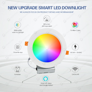 Bán Hot thông minh Wifi tuya RGB trắng thay đổi độ sáng LED tại chỗ xuống ánh sáng tương thích với <span class=keywords><strong>Alexa</strong></span> Google nhà Wifi thông minh LED downlights - Product Image 5