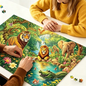 Puzzles du monde animalier sauvage pour adultes, 1000 pièces, amusants, difficiles, impossibles, défiantes, 1000 pièces - Product Image 2