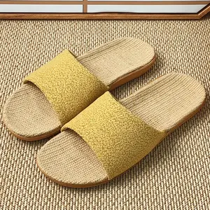 Men's Comfortable Cotton Linen Mules Soft Anti-Slippery Home Slippers For Indoor Use During Summer Season