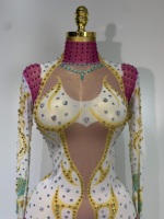 Combinaison moulante à paillettes et strass, longueur cheville, mode, rue, sexy, imprimée, extensible, costume de danse, chanteuse, boîte de nuit