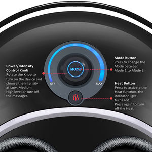 Masajeador de Pies Comfier con Calor, Máquina de Masaje de Pies Shiatsu con Compresión de Aire, Calentamiento Giratorio - Product Image 5