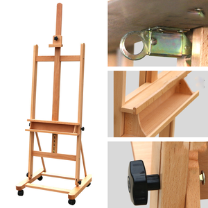 <span class=keywords><strong>Precio</strong></span> promocional barato al por mayor de lujo personalizado caballete de estudio de madera ajustable con inclinación y ruedas giratorias - Product Image 6