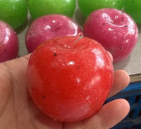 Jouet à presser best-seller en forme de pomme verte, moulable, boule anti-stress à commande sonore à l'huile de coco, absorbant les tensions manuelles