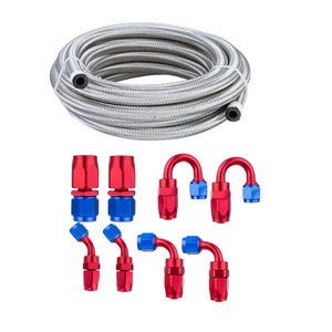 Juego de Mangueras de Aceite Trenzadas de Nailon y Acero HaoFa Racing, Kit de 8 Piezas para Modificación Automotriz - Product Image 3