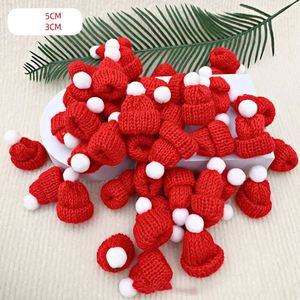 Ornaments Diy Art Craft Mini Christmas Knitting Doll Hats 3*5 Cm - Product Image 2