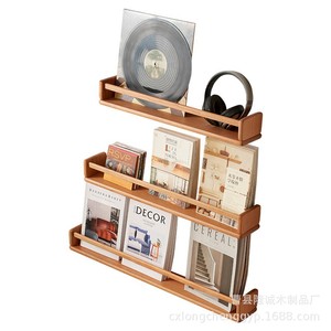 Solid Wood Wall Mounted <b>Shelf</b> Rectangle Durable Display Storage <b>Rack</b> For Living Room Bedroom Study No Drill Installation - Product Image 5