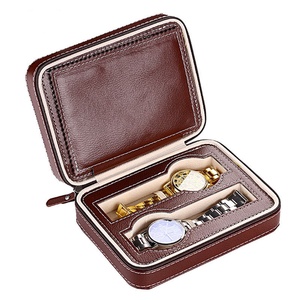 PU Leather <b>Watch</b> Organizer Box Personalized Gift Box Leather <b>Watch</b> <b>Case</b> 2 4 Slots <b>Watch</b> Storage <b>case</b> - Product Image 1