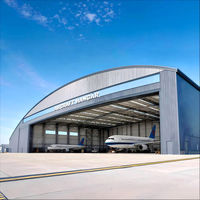 Hangars préfabriqués en acier pour avions et hélicoptères, solutions pré-conçues, panneaux sandwich EPS, résistance au vent 121+ mph, CE ISO