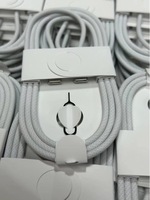 Kabel Data USB C 1m untuk iPhone 15 16 17 Pro Plus Max Tipe C, Kabel Pengisian Daya Cepat PD Berbahan Nilon Kepang dengan Pin Kartu SIM