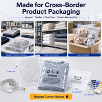 Multi Size Clear PE Double Zipper Packaging Bags Vacuum Compression Valve for Clothes and Textile Fulfillment