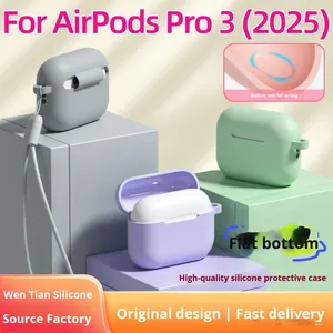 Pour <span class=keywords><strong>Airpods</strong></span> <span class=keywords><strong>Pro</strong></span> 3 étui de protection en silicone écologique écouteurs <span class=keywords><strong>personnalisable</strong></span> en gros étui pour écouteurs avec crochet - Product Image 2