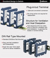 MSC90T: Transmitter Suhu LCD untuk Pemasangan di Rel DIN dengan Konverter Sinyal Thermocouple/RTD/mV/Resistor yang Dapat Diprogram via USB OEM ODM