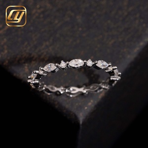 Anillo de Eternidad con Diamante de Laboratorio Corte Marquesa, Anillo de Plata Sólida 925 para Mujer, Joyería de Moda Diaria, Anillo de Boda, Anillo de Tendencia, Venta al por Mayor - Product Image 3